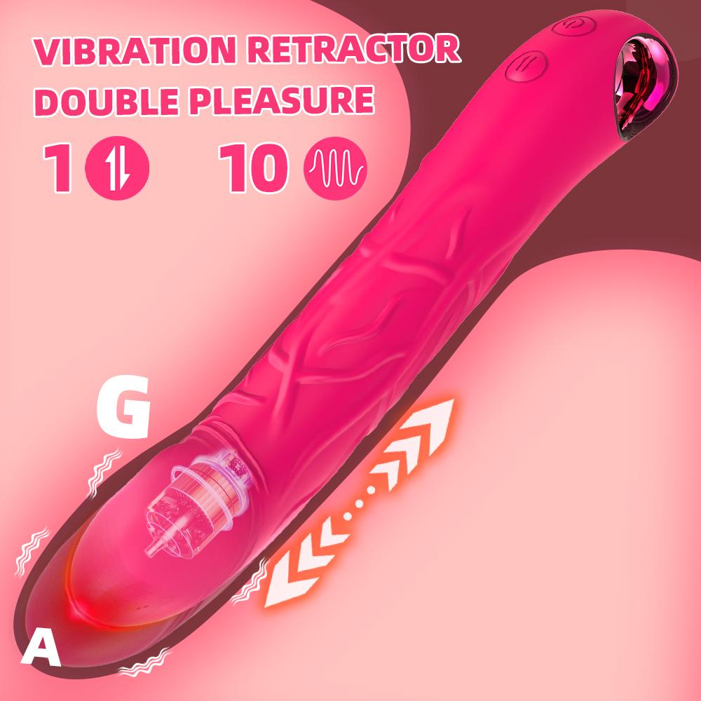 Thrusting Vibrator For Women Dildo Telescopic Vibrating G Spot Vagina Massage Wand Clitoris Stimulator Adult Female Sex Toy