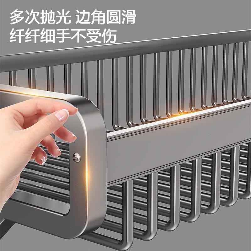 Bathroom Towel Rack Wall Mounted Aluminum Storage Shelf Set