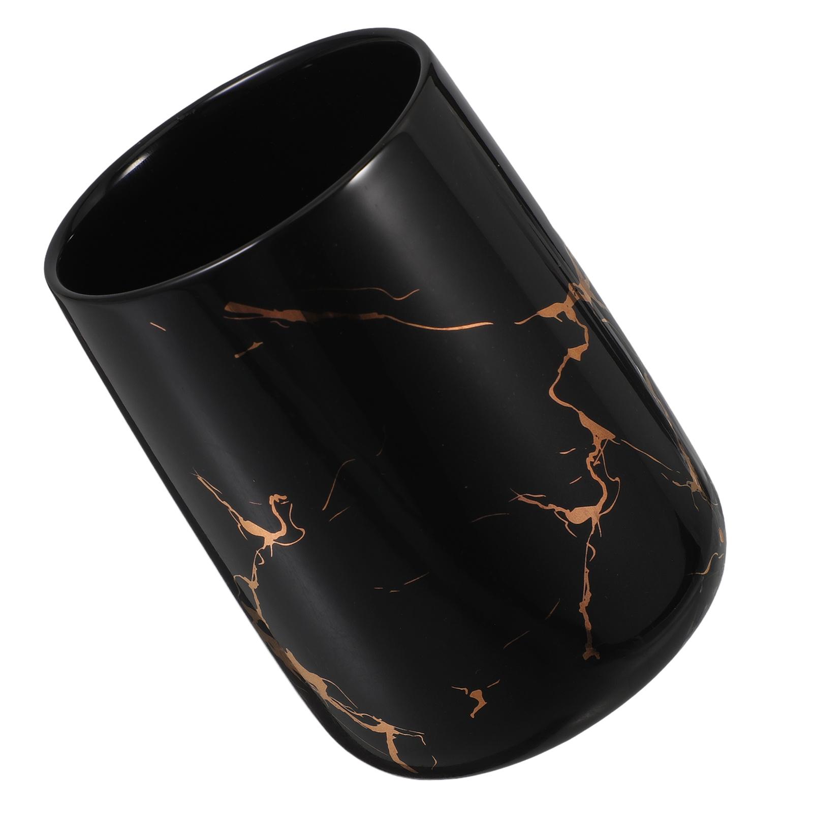 Toothbrush Cup Marbling Pattern Ceramic Bathroom Accessory Reusable Smooth Design Toothpaste Holder Travel Tumbler other