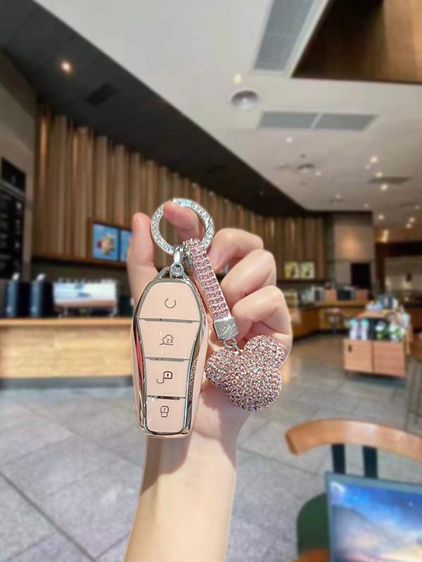 BYD Song Plus Key Cover & Diamond Bear Pendant Keychain