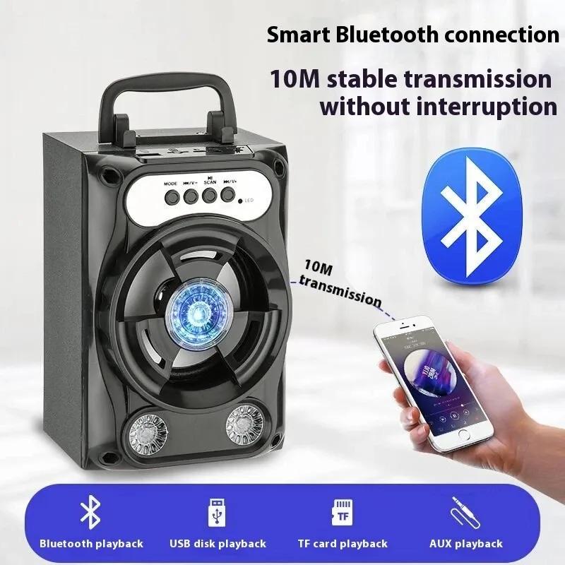 Square Dance Steel Cannon High Fidelity Wireless Bluetooth Caixa De Som Subwoofer Portable Supports Cards Insertion USB Speakers