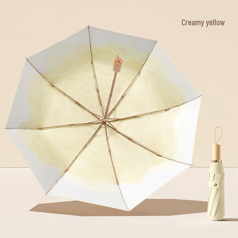 MAYDU Mini 8-Rib Triple-Fold Rain/Sun Umbrella
