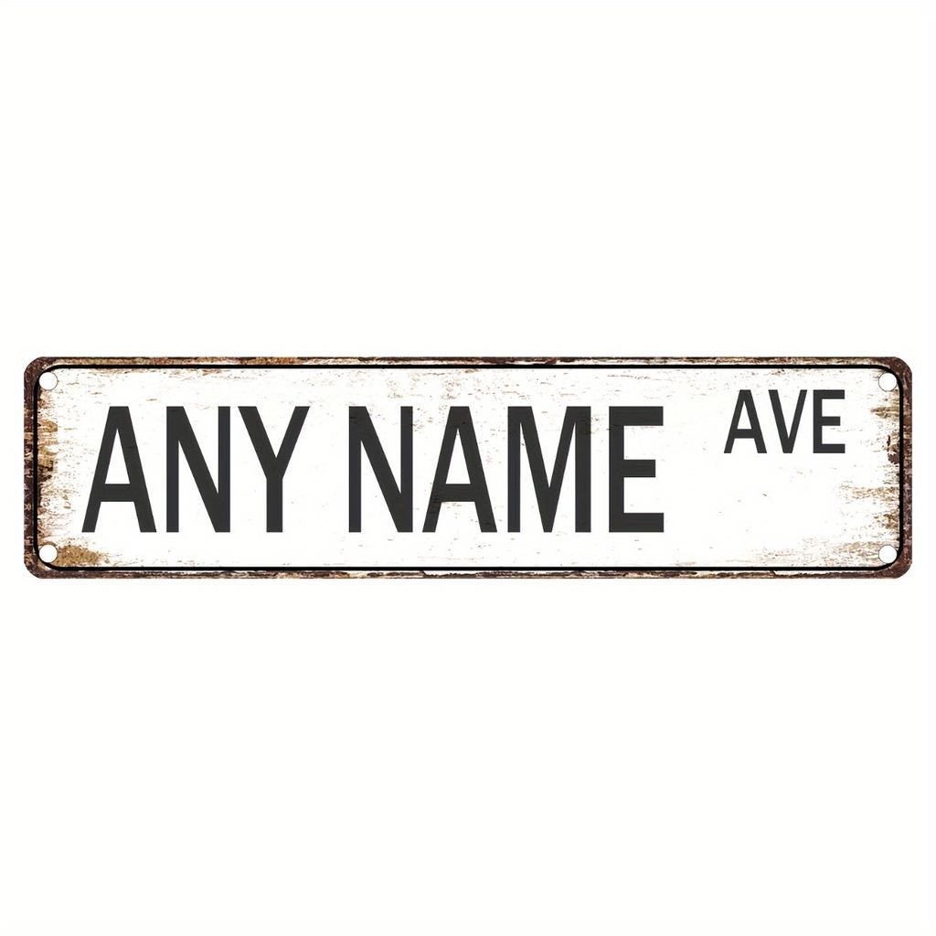 1pc Retro Aluminum Street Sign Custom Text Personalized Home Decor