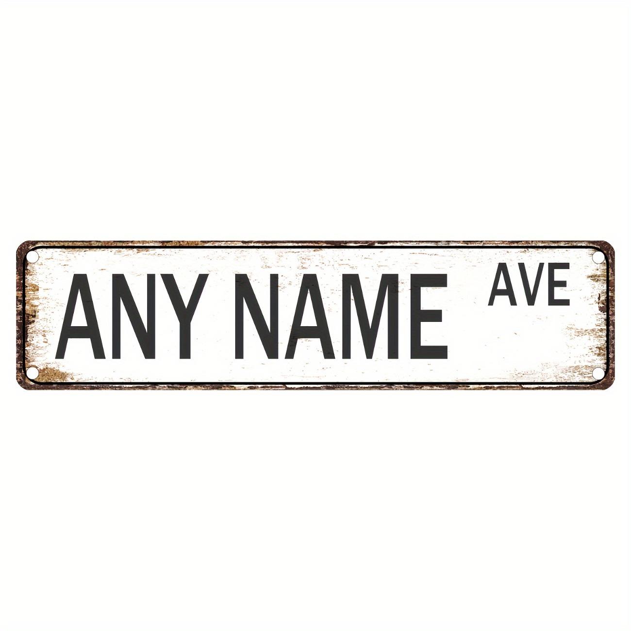 1pc Retro Aluminum Street Sign Custom Text Personalized Home Decor белый