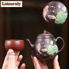 191ml Antique Yixing Purple Clay Teapots Handmade Fish Fun Autumn Water Pot Raw Ore Mud Tea Maker Kettle Zisha Tea Set Supplies