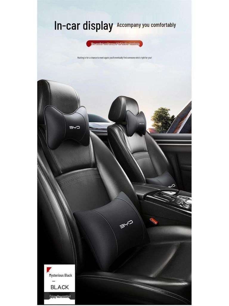 Compatible with New BYD Car Neck Pillow and Lumbar Support for Qin, Song Plus Dmi, Han, Tang, Yuan EV, and Dolphin Seal Models
