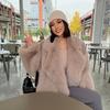 Cappotto di Pelliccia alla Moda Colletto Largo Medio Lungo Pelliccia Sintetica Donna Autunno Inverno Soprabito di Pelliccia