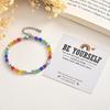 New Color Natural Stone Bracelet Women's Silver Spacer Stainless Steel Beaded Bracelet Lobster Buckle Bracelet Beaded