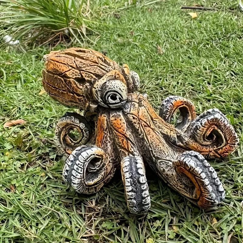 Whimsical Octopus Sculpture - Versatile Interior and Exterior Decoration, Realistic Resin Artwork for Patios, Decks, Offices, and Fences