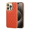 Luxury 3D Diamond Pattern Plating Leather Cases For iPhone 15 Pro Max 14 11 12 13 Shockproof Bumper Hard Lens Protection Cover