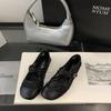 Retro Mary Jane shoes women's flat 2025 summer new diamond mesh ballet shoes single shoes splicing sandals