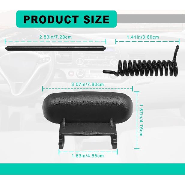 Black Plastic Center Console Latch,Armrest Cover Lid LatchReplacement,Armrest Cover Lid Lock With Mounting Rod And Spring,Replace