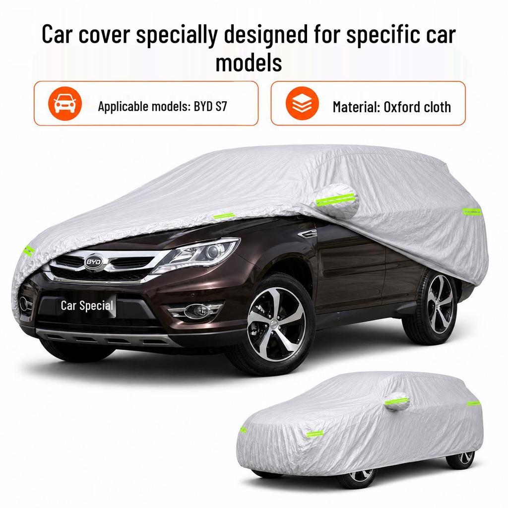 BYD S7 Car Cover: Sun Protection, Waterproof, Heat Insulation, All-Season Oxford Cloth.