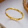 Fashion Geometric Zircon Stainless Steel Cuff Bracelets Set for Women Vintage Wave Enamel Bangle Party Jewelry Gift