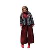 Women's Retro Winter Set: High-End Short Jacket and Slimming High-Waisted Red Wide-Leg Pants.