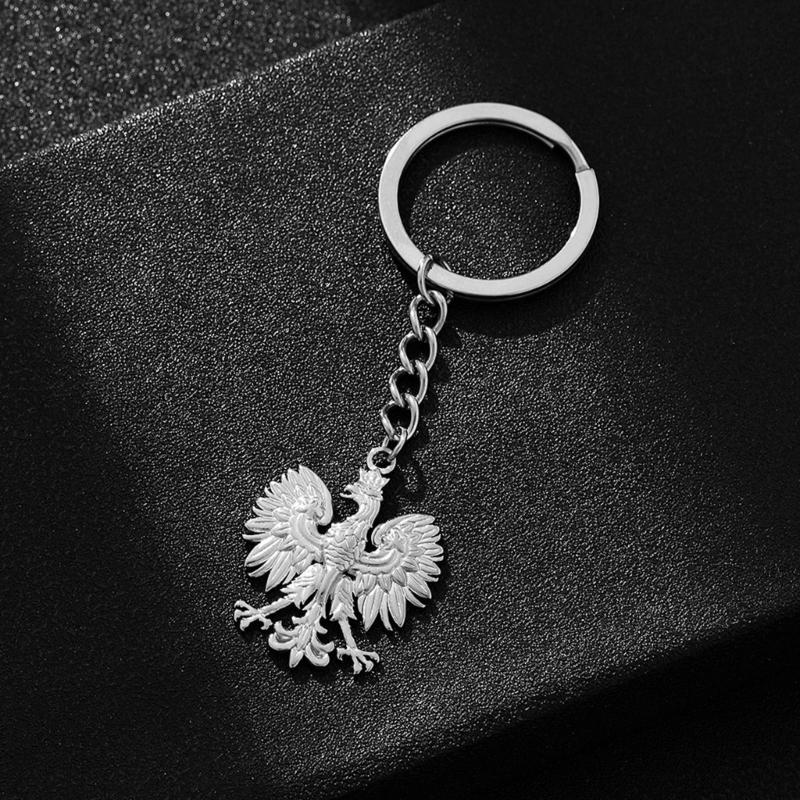Vintage Poland Eagle Pendant Keychain for Men Women Gold Silver Metal Animal Backpack Keyring Ethnic Key Chain Rings