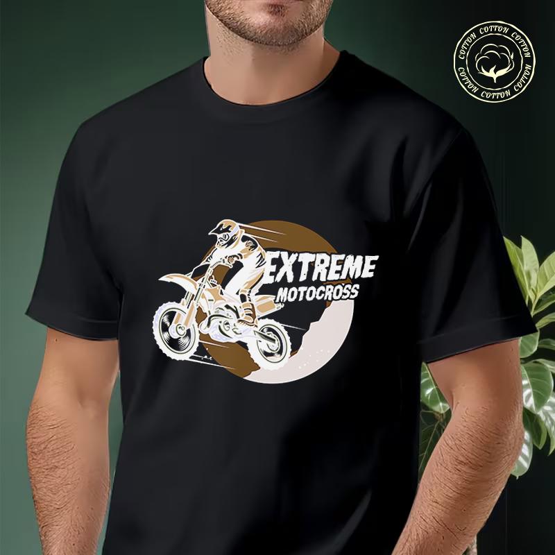 Shirt Cotton Casual T-shirts Extreme Motocross Design Mens Summer Moto Cycling Sportswear Tee