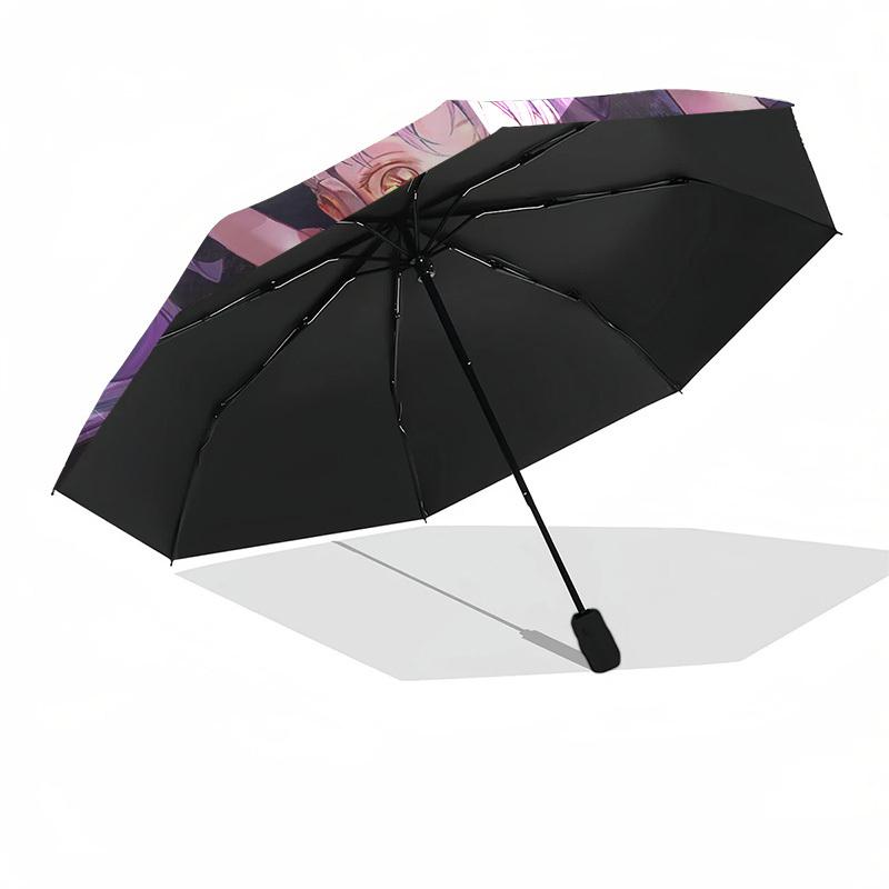 1 Stück Outdoor-Schirm mit süßem Anime-Mädchen-Design - Automatisches Öffnen/Schließen, Tragbares 3-fach faltbares Design, 8-Speichen-Eisenrahmen - Perfektes Geschenk für Fans, T
