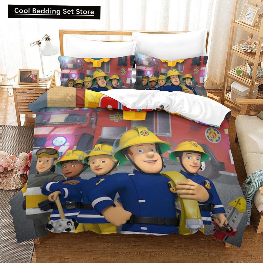 Drukowanie 3D Anime Prześcieradło Strażak Sam Zestaw Pościeli Pojedynczy Bliźniaczy Pełny Queen King Size Zestaw na Łóżko Sypialnia dla Dorosłych Dzieci Zestawy Poszewek na Kołdrę