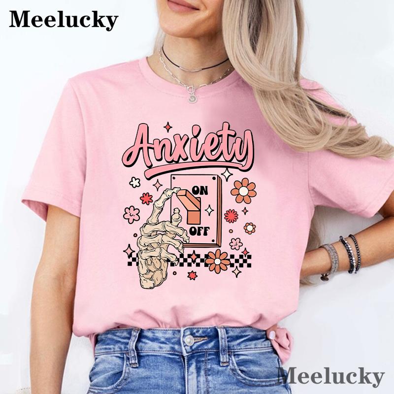 Mental Health Awareness Women T Shirt Funny Graphic Tees Casual Summer Short Sleeve tee Shirt Tops Short Sleeve Female