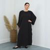 F479 Rhinestone Loose Long Dress with Striped Batwing Sleeves - Fashionable Women's Outerwear