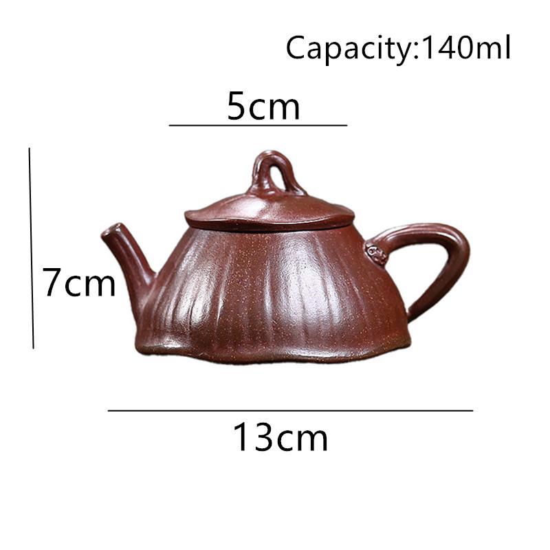 140ml Yixing Handmade Purple Clay Teapot Lotus Shape Zisha Tea Pot Beauty Tea Infuser Kettle Chinese Tea Set Accessories Teaware