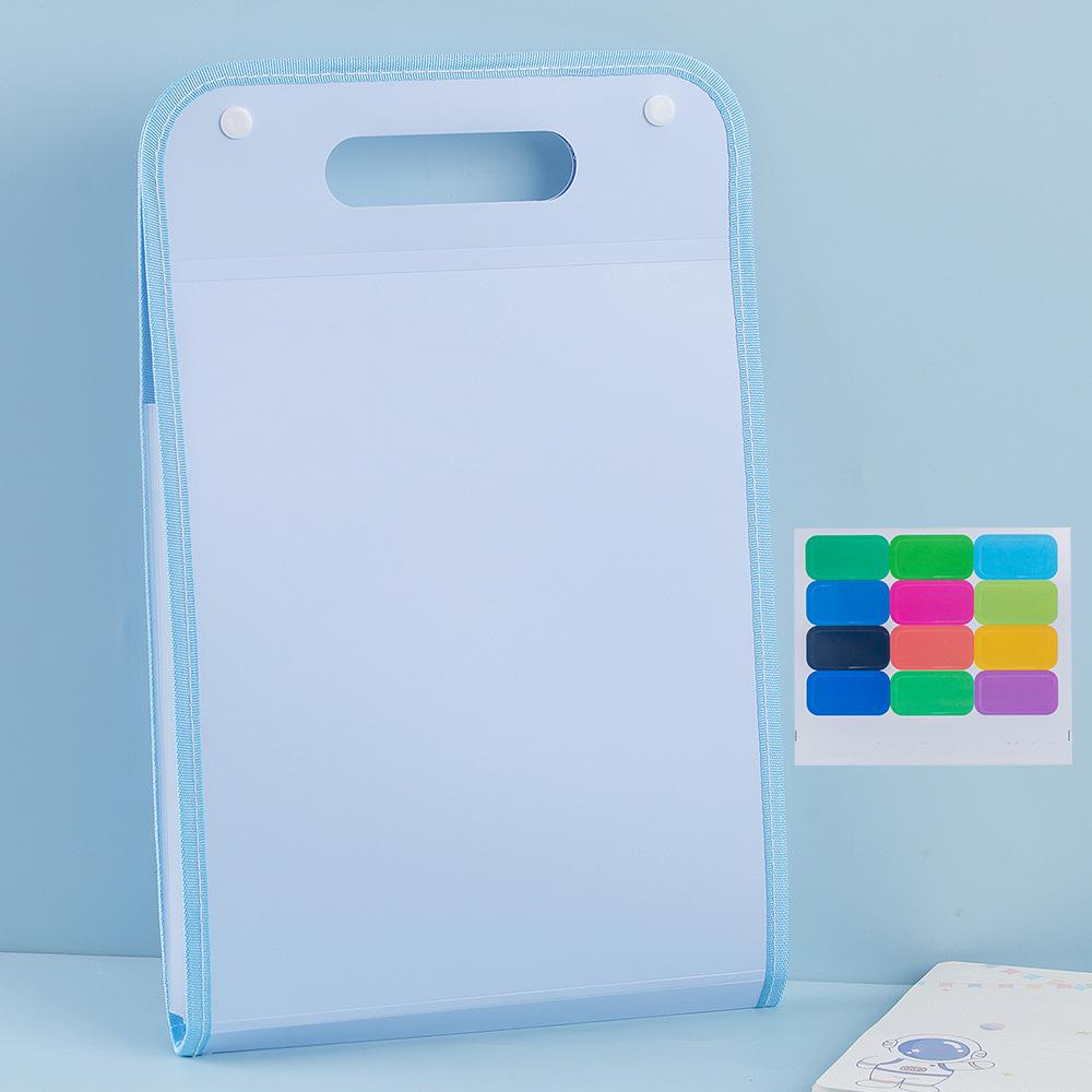 Accordion A4 Multi-Layer Storage Folder with Handles - Large Capacity for Students and Document Organization.