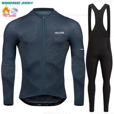 2026 Raudax Winter Cycling Thermal Fleece Clothing Sets Top Cycling Jersey Sport Bike MTB Riding Clothing Warm Jackets For Man