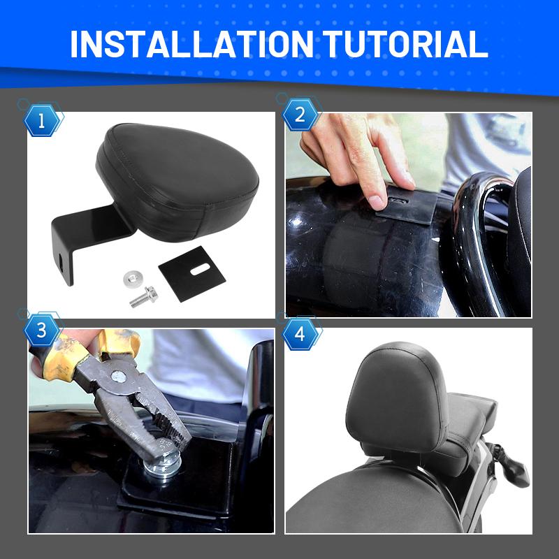 Motorcycle Front Rider Driver Backrest Black Sissy Bar PU Leather Cushion Seat Pad For Honda Rebel CMX300 CMX500 2017 2018-2026