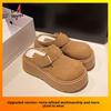 Unisex Faux Fur Lined Birkenstock Slide Sandals With Thick Soles For Winter And Autumn Wear