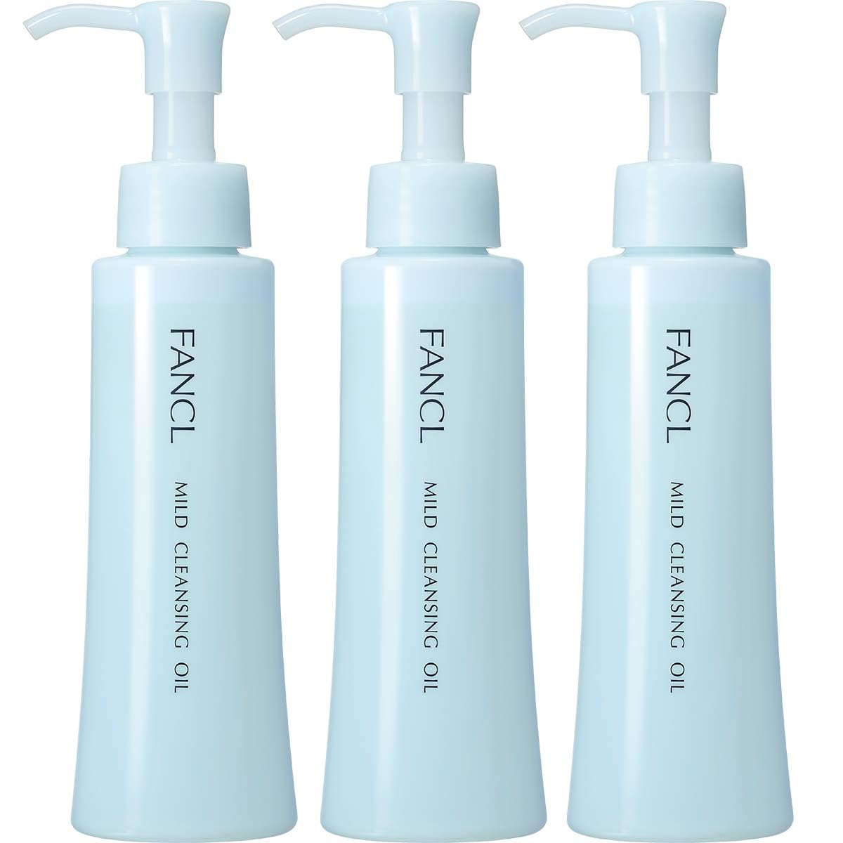 FANCL (New) Mild Cleansing Oil 120mL x 3 bottles. Cleansing oil, makeup remover, removes blackheads and clogged pores, suitable for use with eyelash e