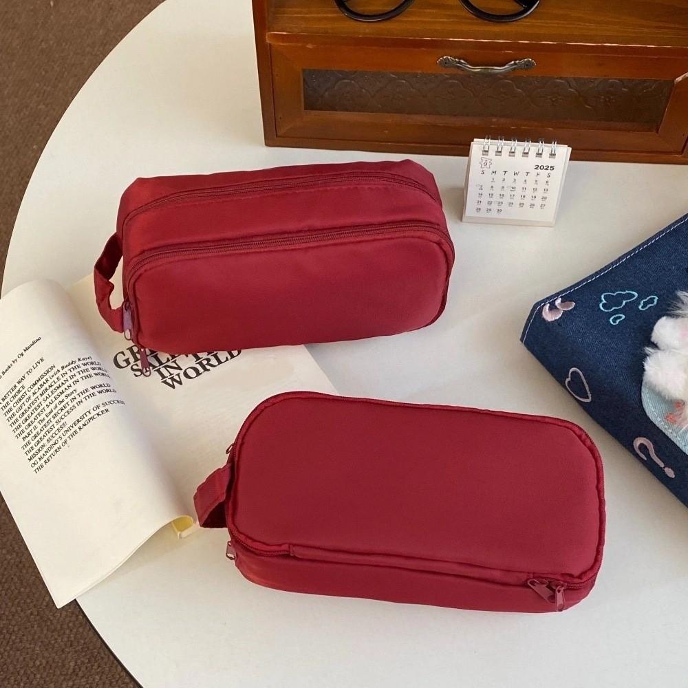 Desktop Storage Korean Stationery Bag Black Solid Color Pencil Pouch  Student