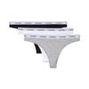 (W) Icon Logo 3-pack Thongs Black White