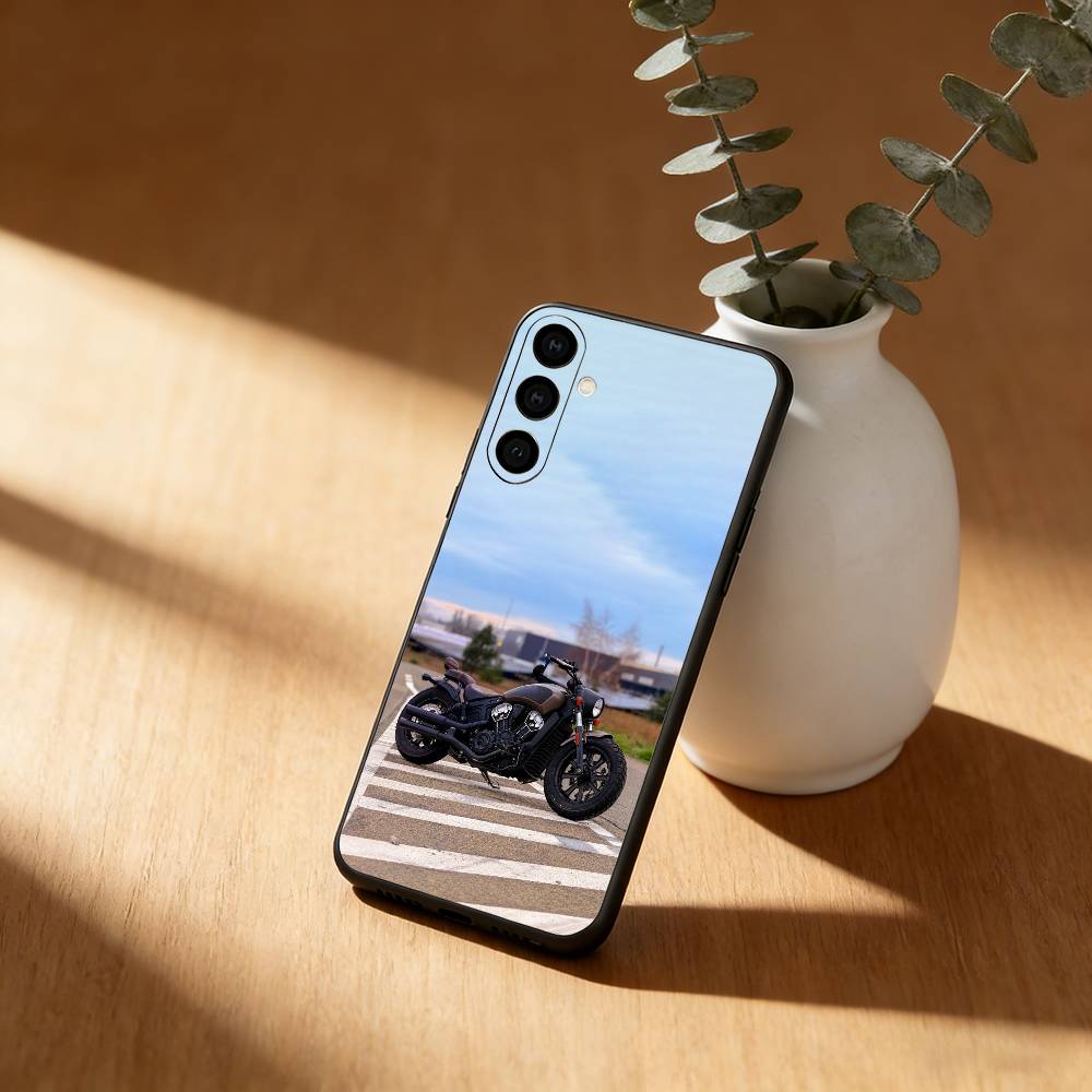 Motorrad Scout Handyhülle Für Samsung Galaxy A91,80,73,72 ,71,53,52,32 ,31,22,21s,20,Weiche Schwarze Hülle