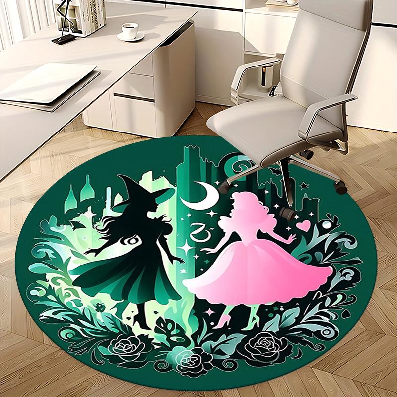 Witch and Princess Night Garden Chair mat Round Rug Office carpet, Non slip, Suitable for Living Rooms, Bedrooms,Decor1205926a