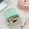 Mini Earphone Storage Bag Flip Cover Snap Button Coin Purse Cartoon Polka Dot Contrast Color Jewelry Lipstick Protective Pouch