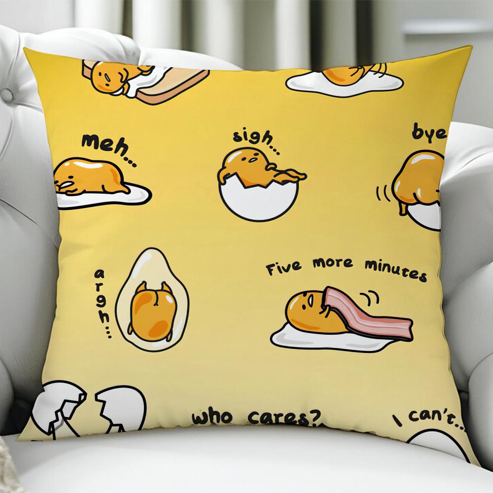 Funny Cute Gudetama cushion cover Birthday Anniversary Gifts Double Sided Printed Zipper Cushion Cover Soft Skin Bedding