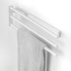Emuca porte-serviettes extensible, 3 bras, aluminium, peint en blanc