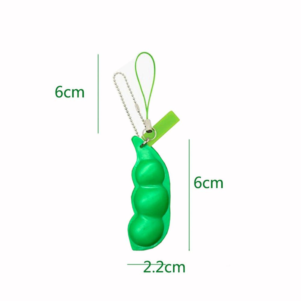 2-20pcs Fidget toy bag Portachiavi stress relief Edamame toy squeeze pea keychain cute stress adult toy keychain