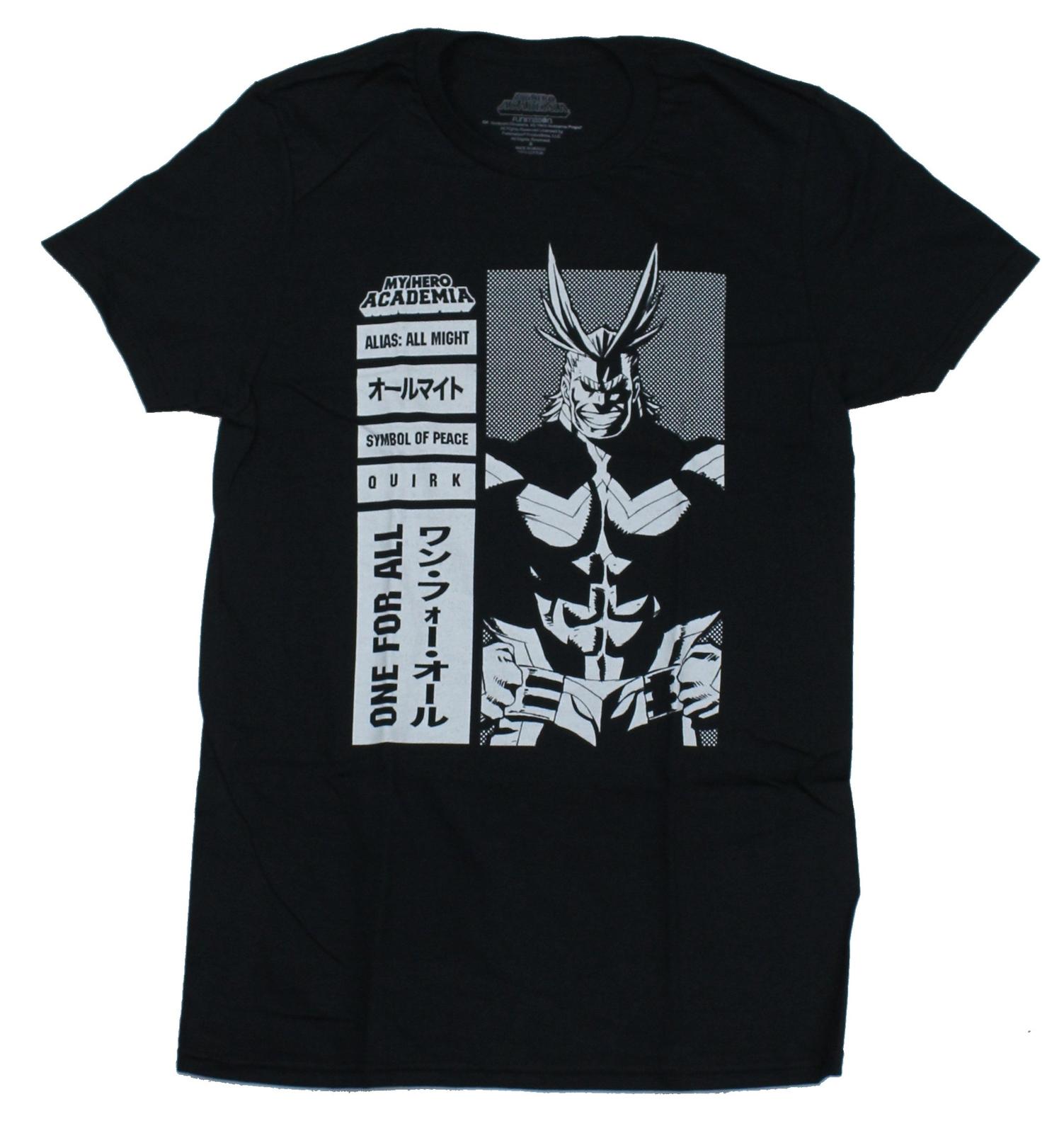 My Hero Academia Mens T-Shirt - All Might All For One Stats Image M