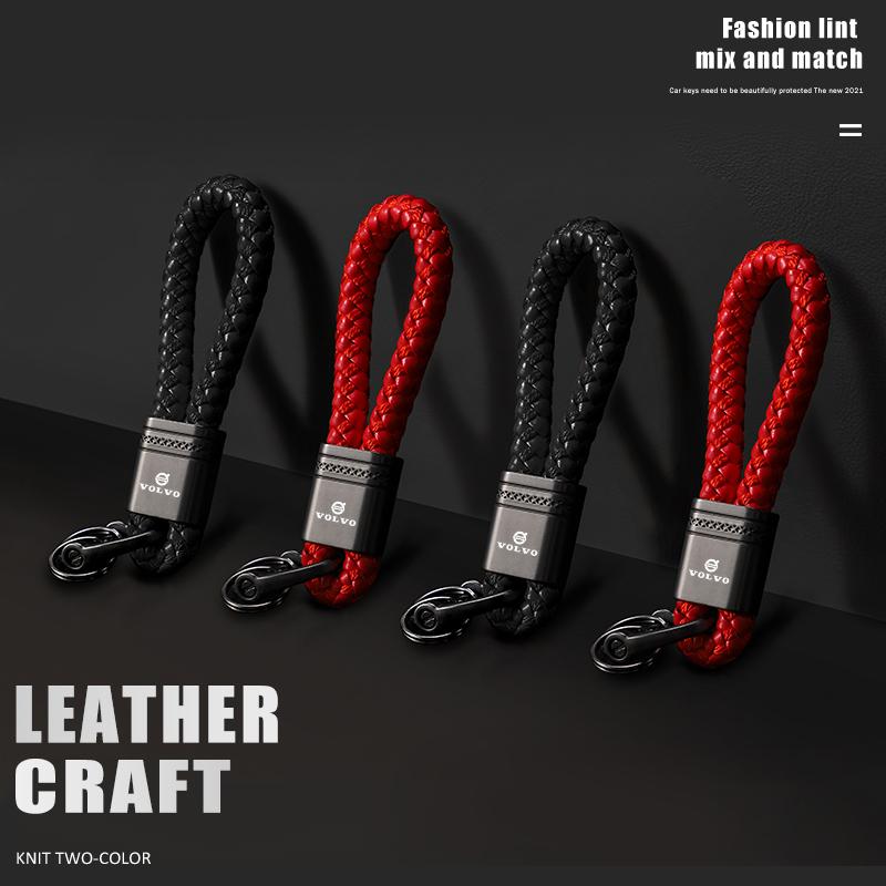 For Volvo XC90 XC60 V50 S60 V70 V60 V40 S90 Olestar AWD XC40 S80 Car Key Ring Metal Keychains  Braided Rope Zinc Alloy Key Chain