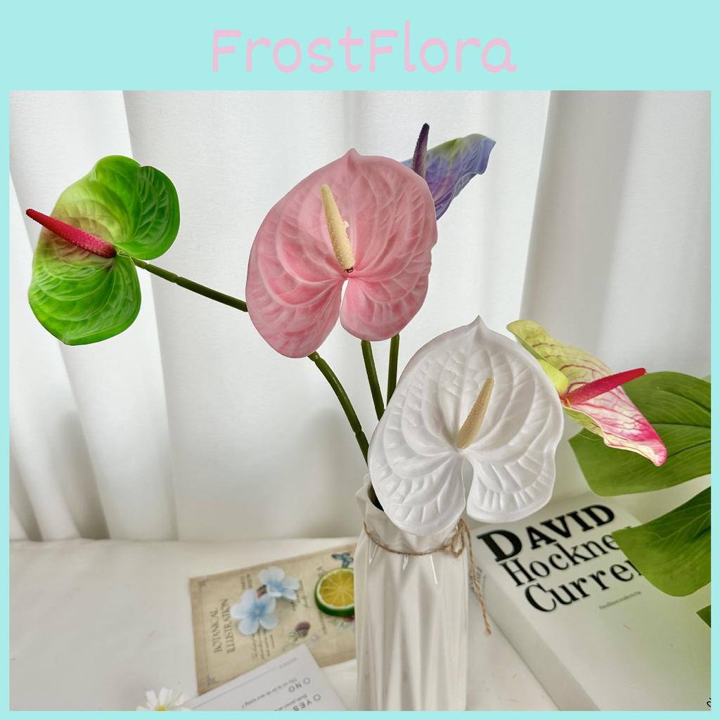 Faux Green And Pink Flower Arrangement For Living Room Wall Art