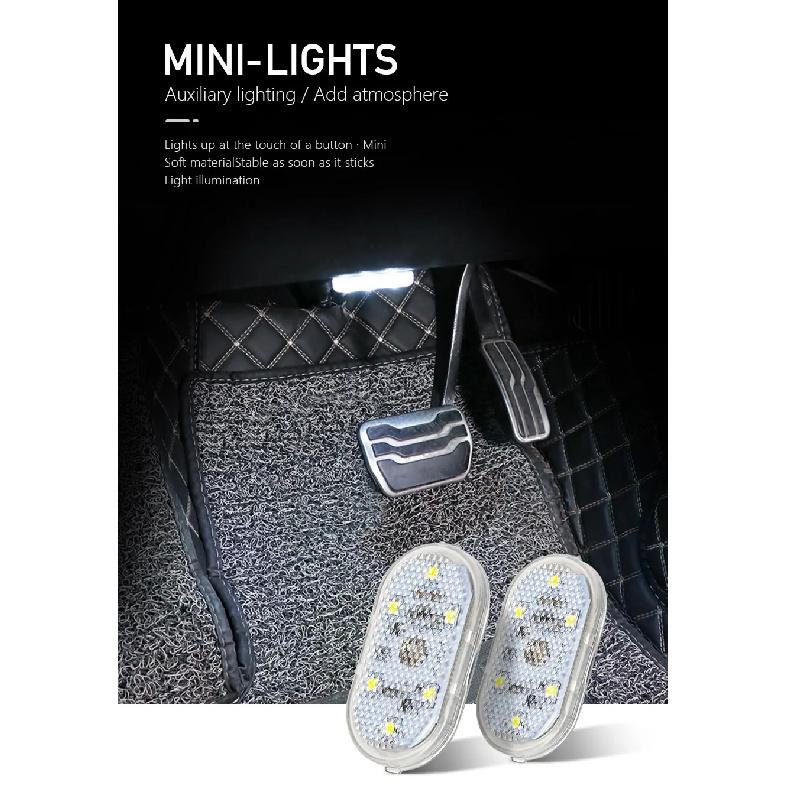 SEAMETAL Mini Car Touch Light for Floor Trunk Hood Ceiling USB Rechargeable Magnetic Ambient Lamp Auto Interior Reading Light