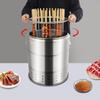 201 Edelstahl Holzkohle Grill, Silber 28 Spieße Zylinder Tragbarer Barbecue Holzkohle Fass Grill 39*43cm für Picknicks