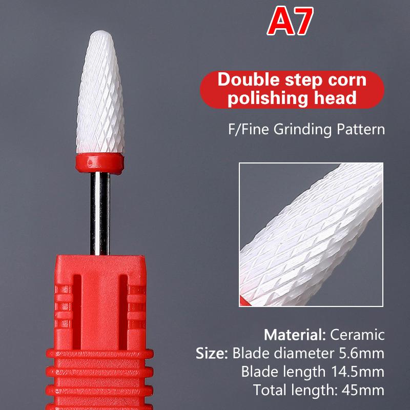 Ceramic Milling Cutter Nail Drill Bit Electric Manicure Pedicure Mill Bits Machine Files Nail Art Tools Equipment