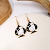 Cartoon Playing Card Suit Cat Stud Earrings, Personalized Geometric Love Earrings, Sweet Peach Heart Earrings