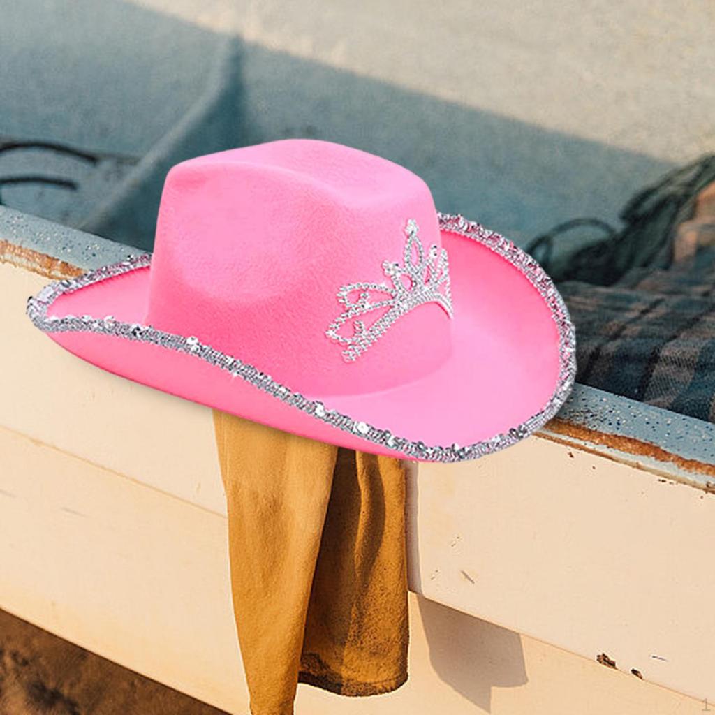 Cowboy Hat Cowgirl Hats Costume Accessories Photo Props Shiny Jazz Sun for Teens Women