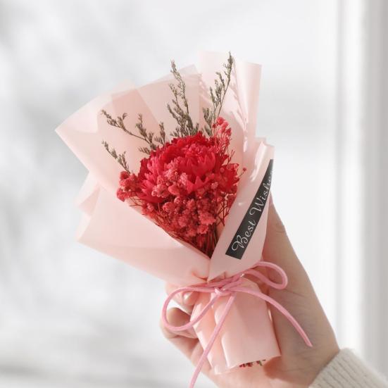 Mini Artificial Soap Flower Bouquet Faux Carnation/Sunflower Baby Breath Flower Arrangement Valentine's Day Gifts for Women Best Friend Girlfriend