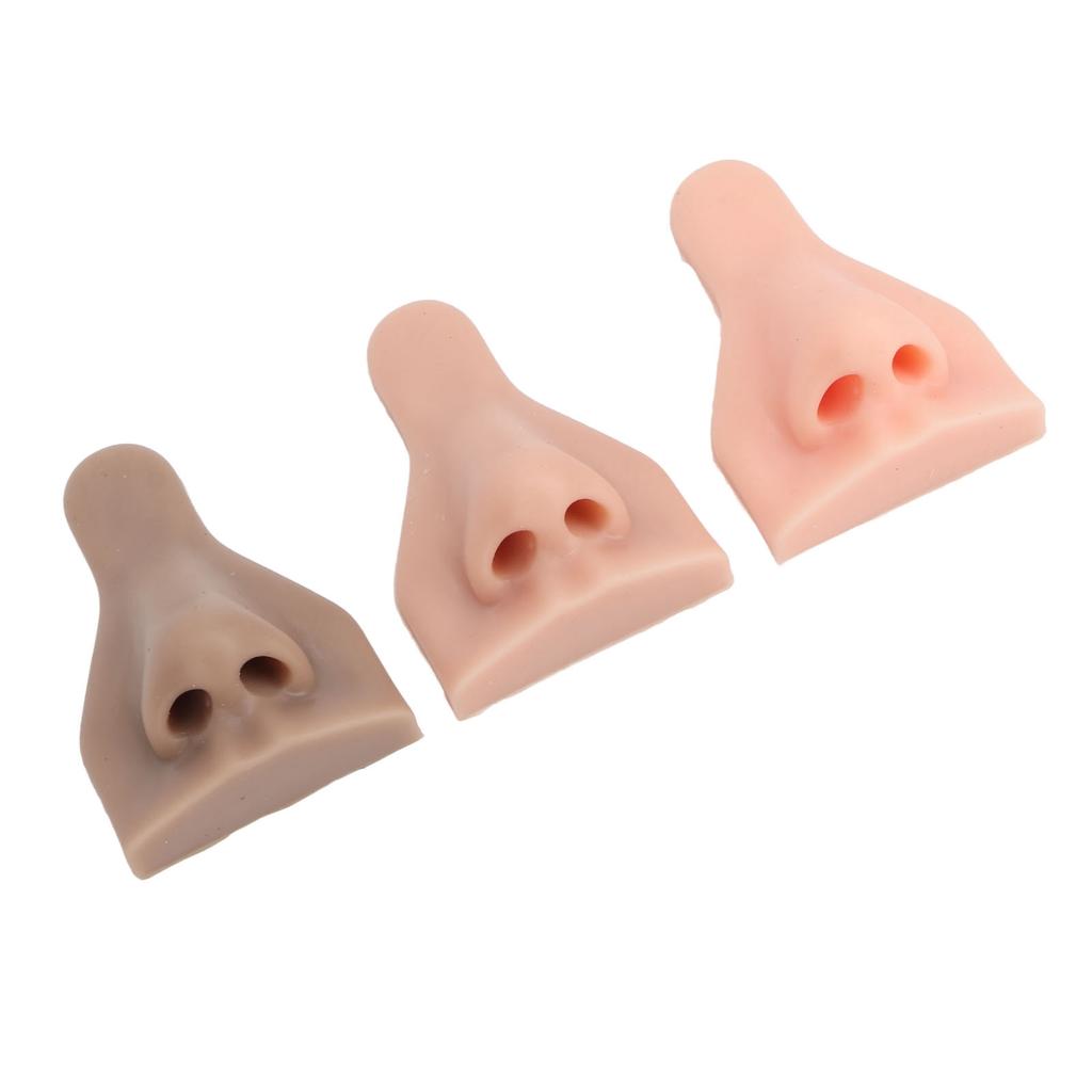 3Pcs Silicone Nose Model Soft Flexible 3D for Practicing Suture Teaching Instructions