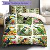 Retro Flower Parrot Pattern Bedding,Quilt Set Quilt Cover Pillowcase Home Birthday Gift (1 * duvet cover + 2 * pillowcase, without core)